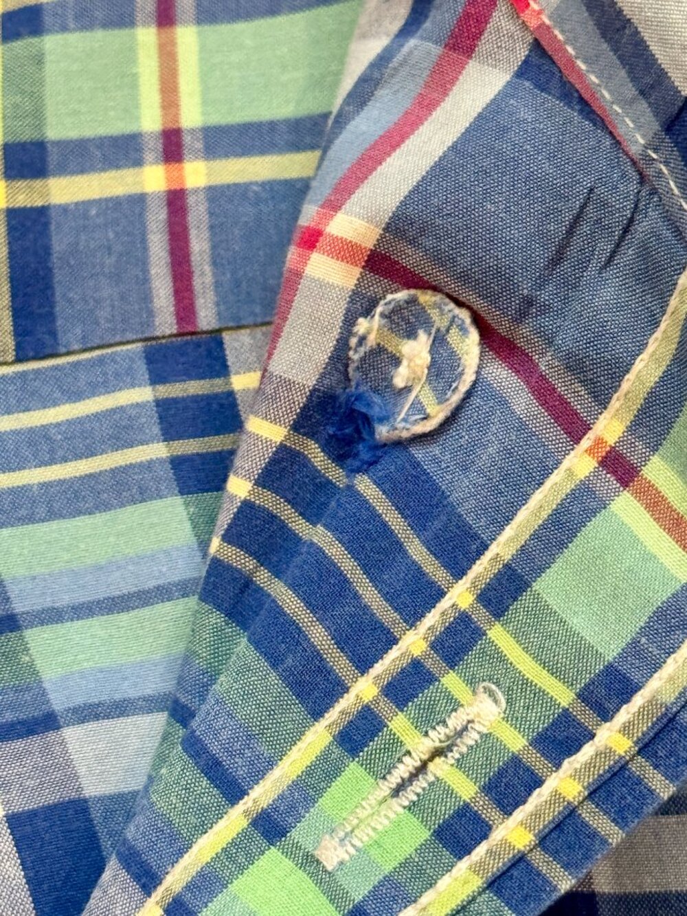 Polo Ralph Lauren Plaid Button Down Shirt Youth XL 18-20 Yellow Pony Mens XS EUC - Picture 8 of 11